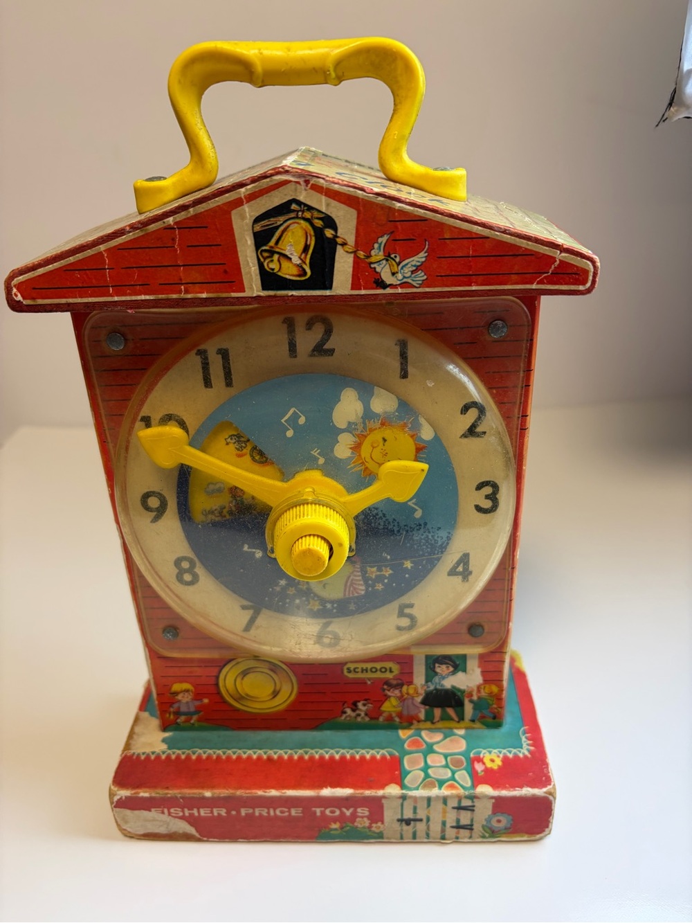 vintage 1968 Fisher-Price Music Box Teaching Clock